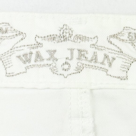 Wax Jean Women's White Stretch Mid Rise Distressed Skinny Denim Jeans Size 18 - Picture 5 of 11